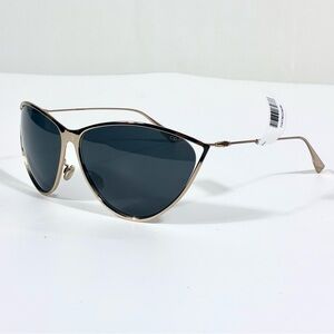 Christian Dior New Motards 65mm Oversize Cat Eye Sunglasses Gold Grey NEW